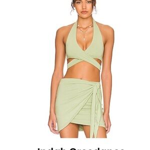 Indah credence halter top and wrap skirt set